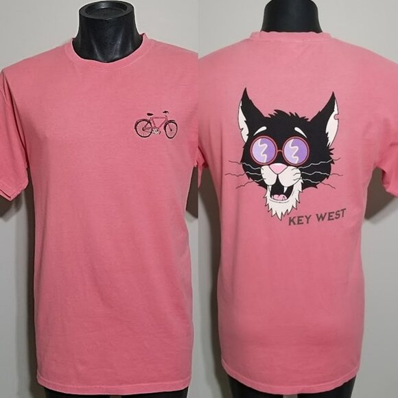 Red Bike Brand Other - Key West Cool Cat T Shirt Mens M Florida Red Bike Brand Skate Surf Graphic Tee